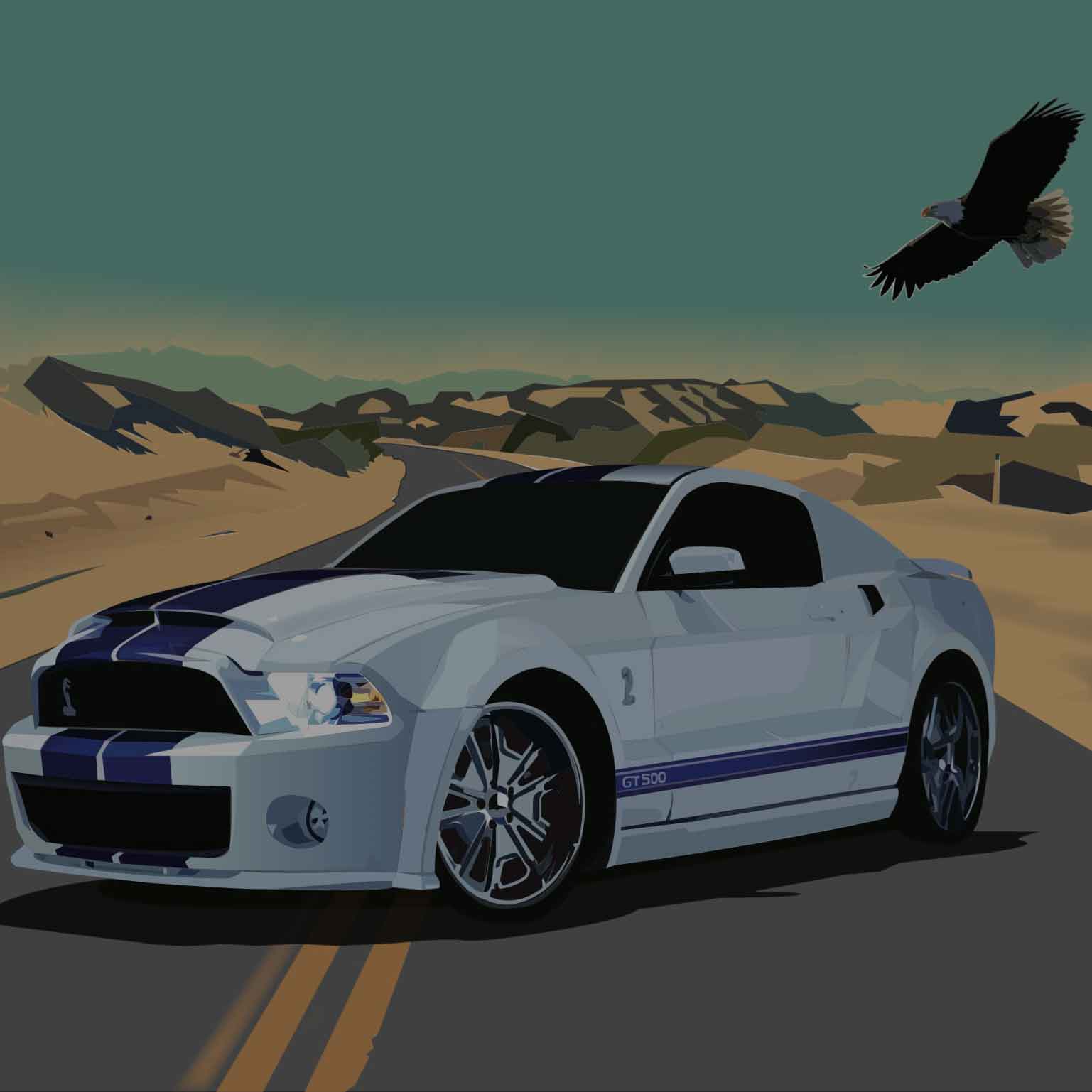 Mustang Made With Illustrator